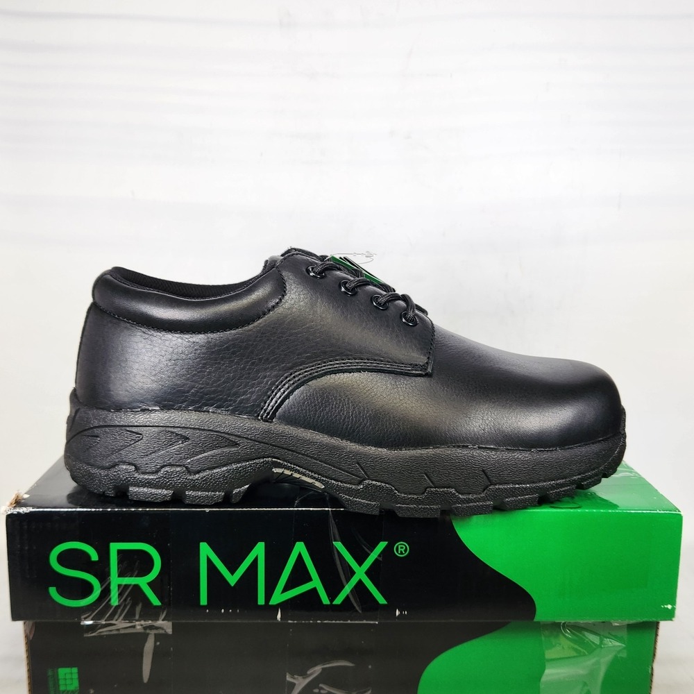 SR Max Burke Work Oxford Men Size 12 WIDE Black Composite Safety Toe Slip Resist